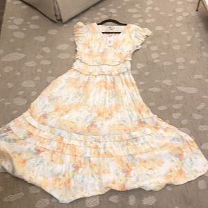 Current Air Aurora Watercolor Print Dress Small